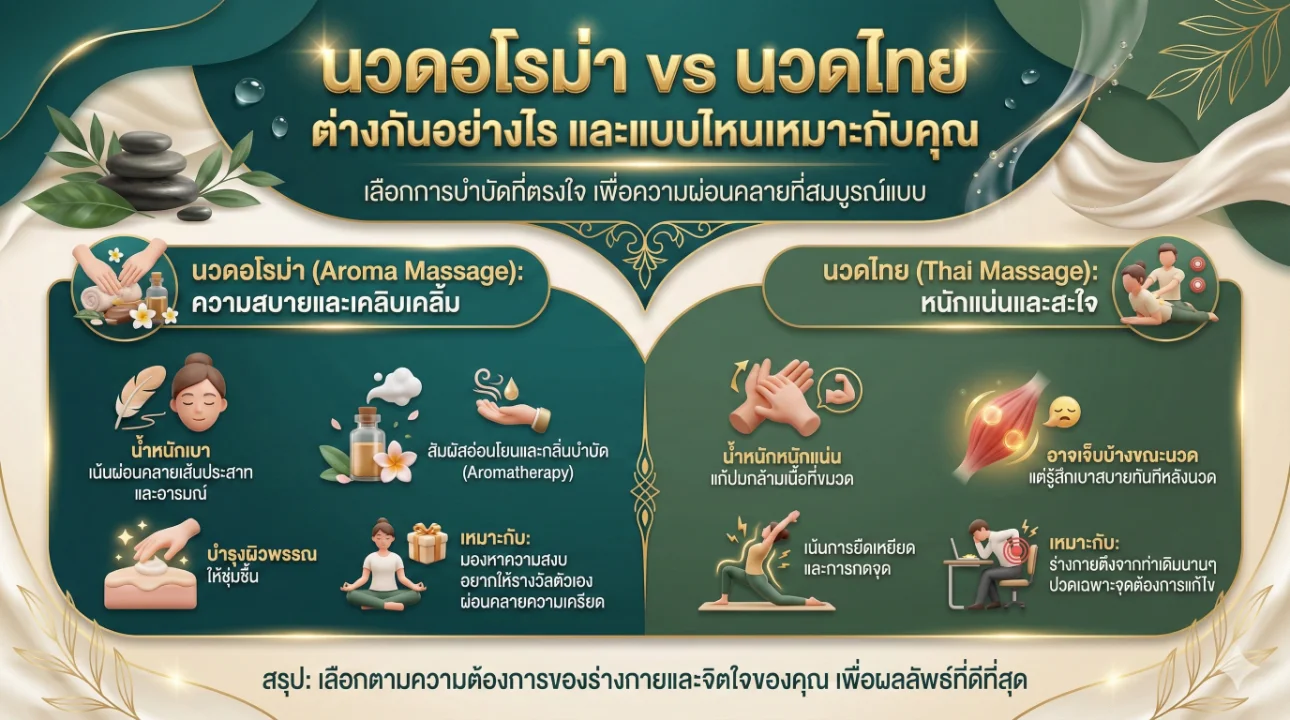 นวดอโรม่า vs นวดไทย